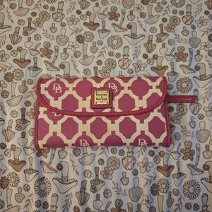 Dooney & Bourke Pink and Cream Monogram Wallet
